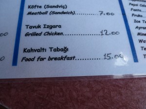 I'll have the food for breakfast , please. 