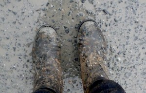 My formerly black boots.