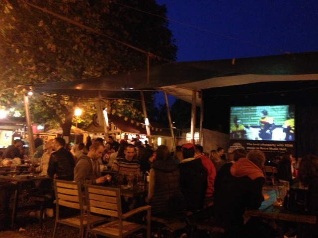 The massive Riegrovy Sady Beer Garden has a lot of local flavor, and a giant screen to air the big games. 