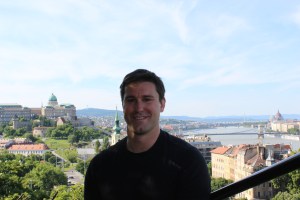 John in front of Buda Castle